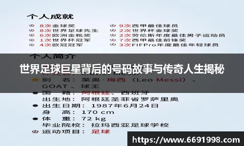 世界足球巨星背后的号码故事与传奇人生揭秘